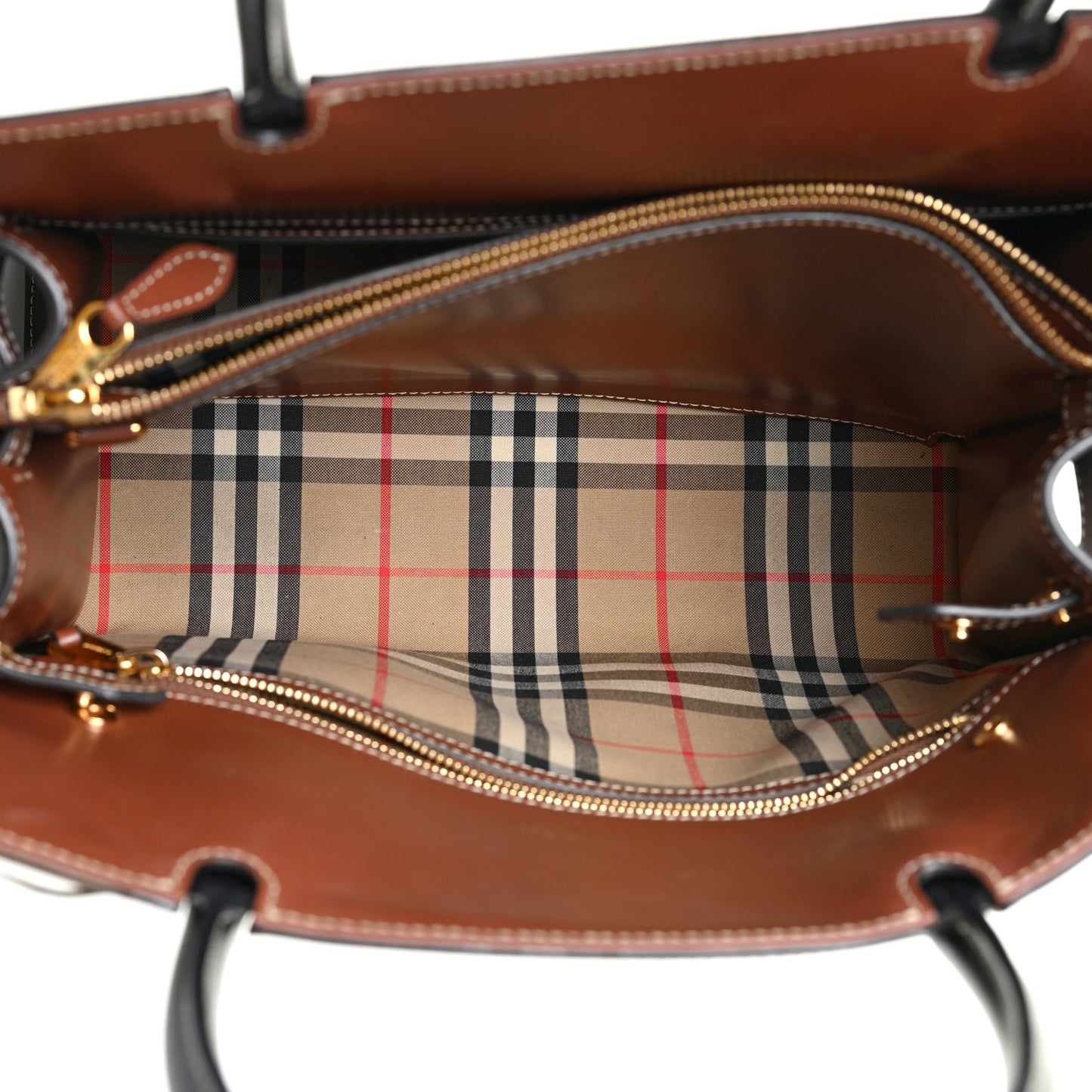 Calfskin Vintage Check Small Two Handle Title Bag Black