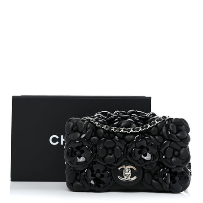 Chanel Lambskin Patent Mini Camellia Flap Black 10 of 10