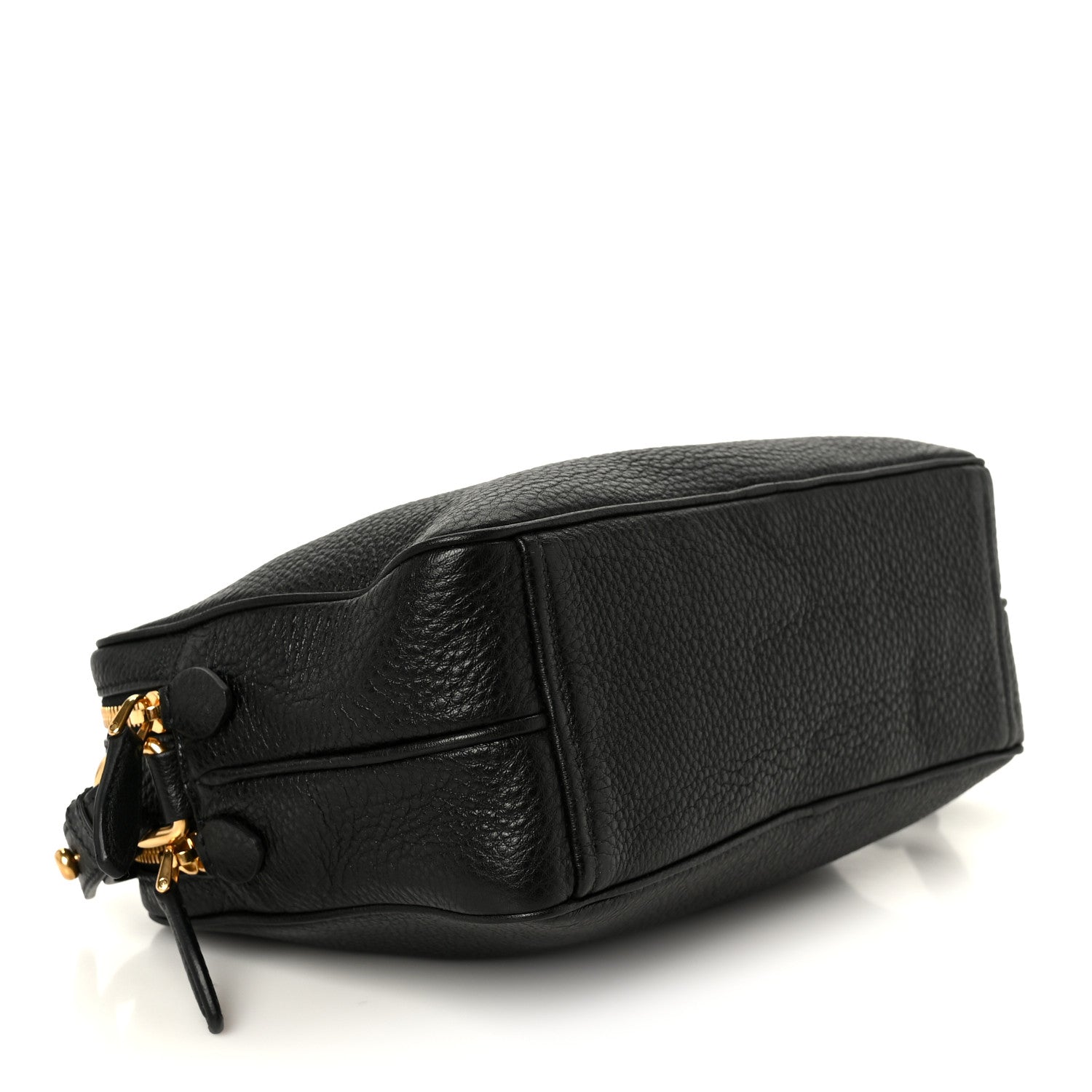 Prada Vitello Daino Medium Double Zip Shoulder Bag Black 4 of 11