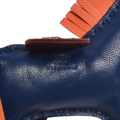 Hermes Milo Lambskin Grigri Rodeo Horse Bag Charm PM Bleu de Malte Rouge H Peony 3 of 4