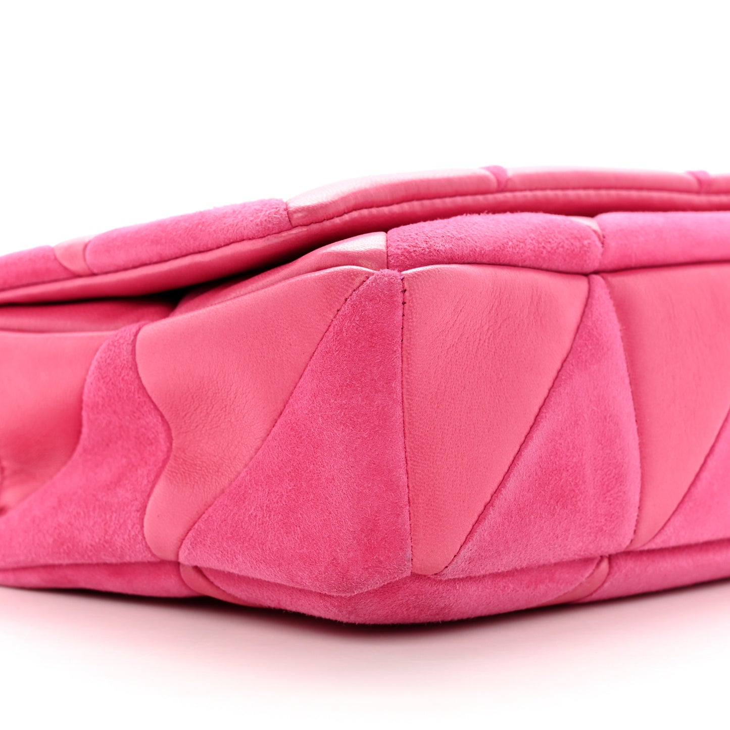Lambskin Suede Patchwork Monogram Medium Jamie Fuchsia