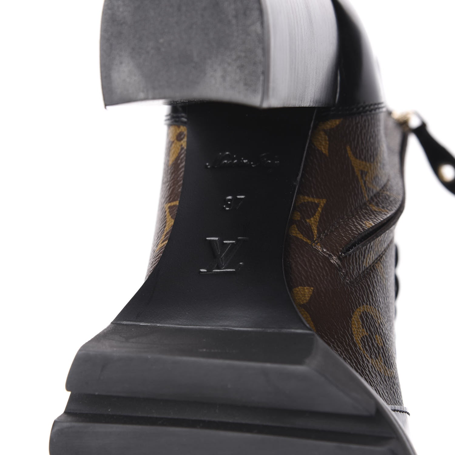 Louis Vuitton Patent Calfskin Monogram Star Trail Ankle Boots 37 Black 12 of 14