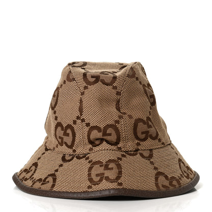 Gucci Monogram Jumbo GG Bucket Hat L Camel Ebony New Acero 5 of 11