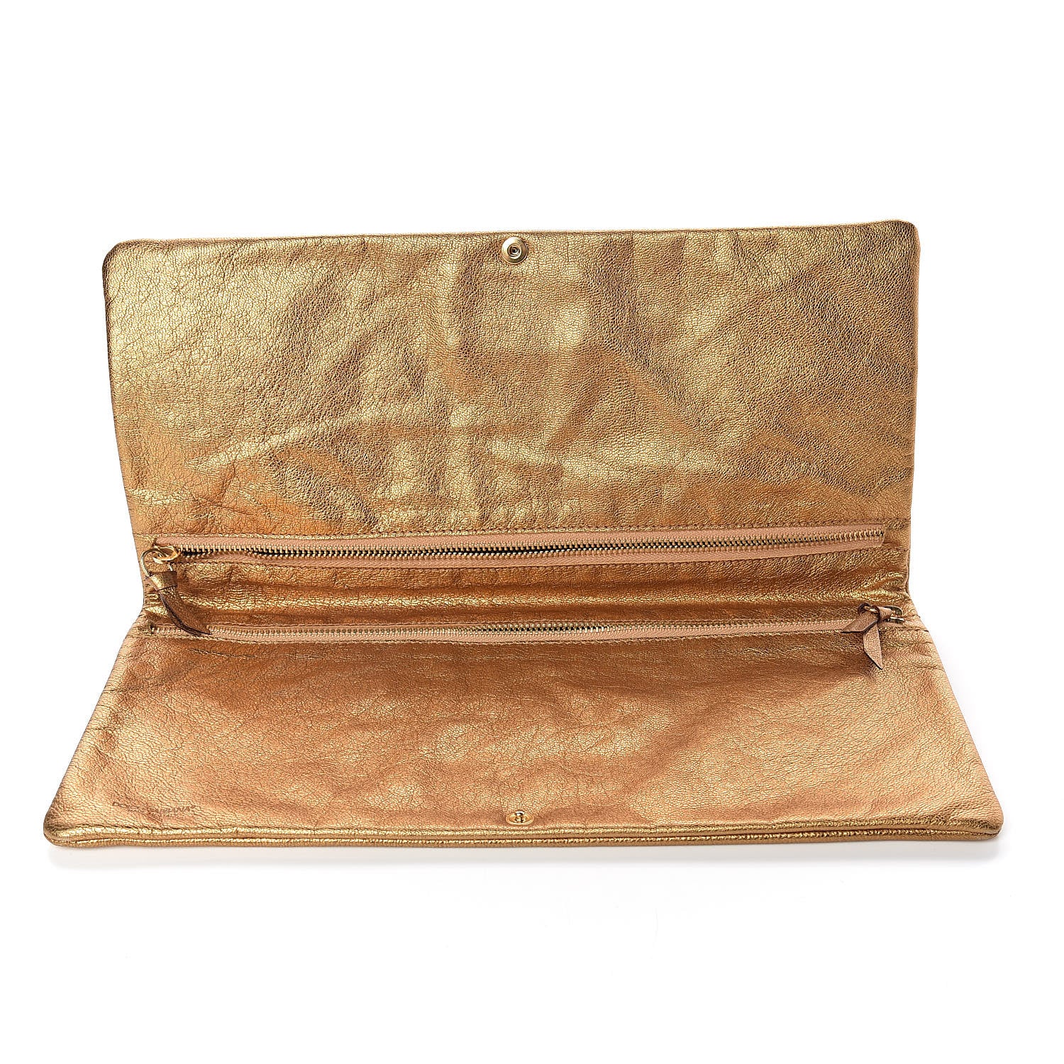 Dolce & Gabbana Metallic Calfskin Flap Clutch Gold 5 of 10
