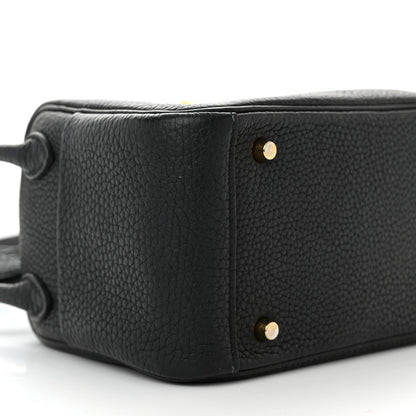 Hermes Taurillon Clemence Mini Lindy 20 Black 8 of 17