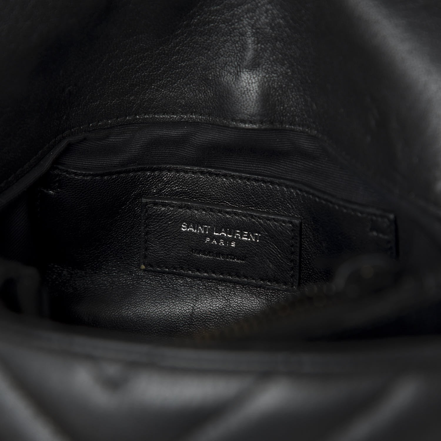 Saint Laurent Sheepskin Matelasse Chevron Monogram Monochrome Medium College Bag Black 9 of 12