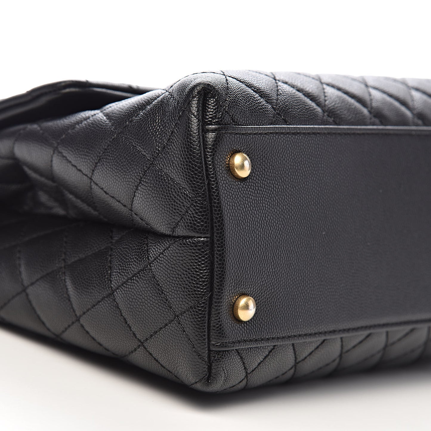 Caviar Quilted Medium Coco Handle Flap Black