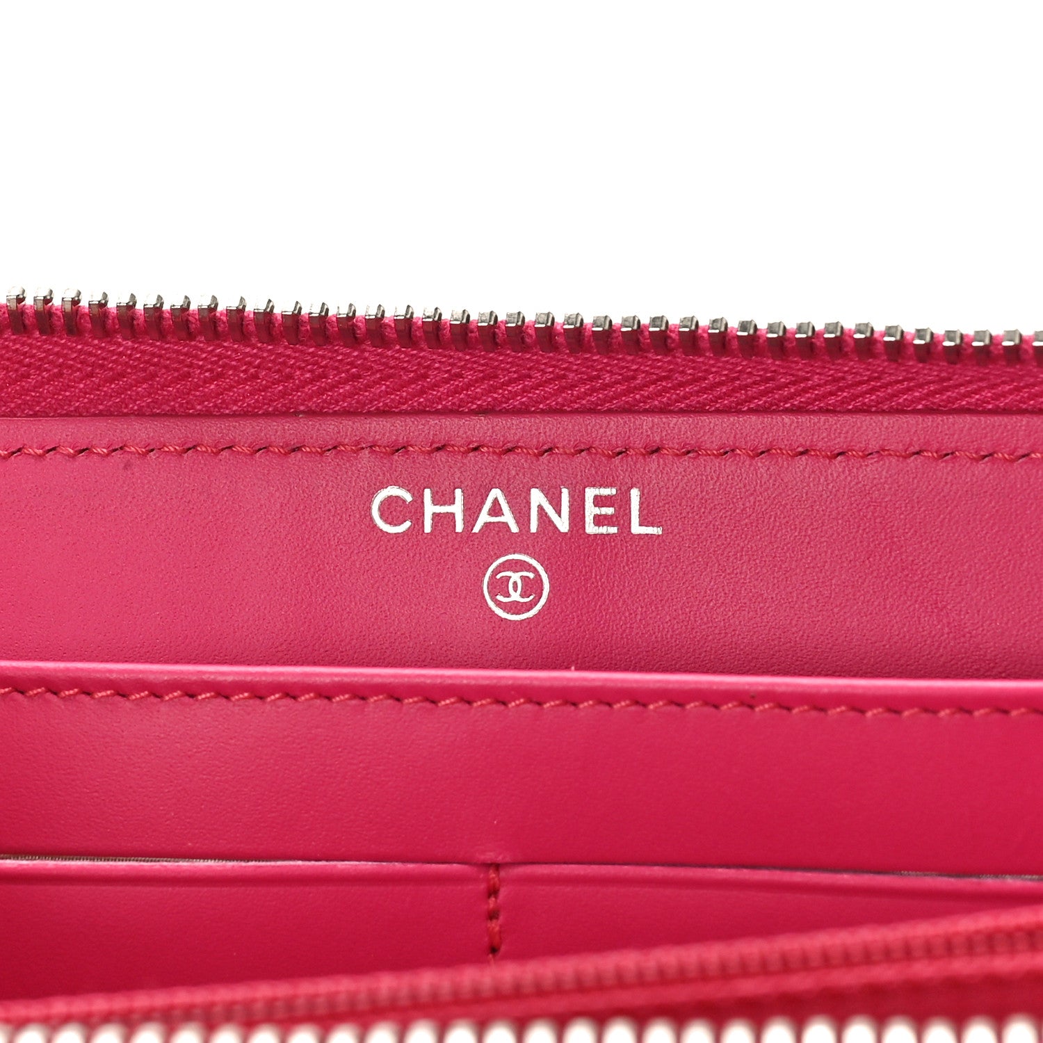 Chanel Caviar Quilted Large Gusset Zip Around Wallet Pink 6 of 10