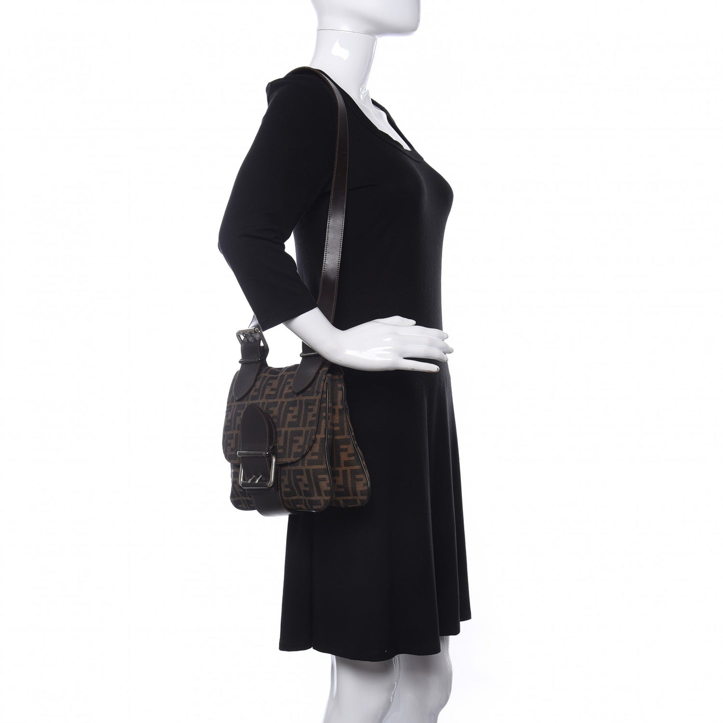 Zucca Buckle Shoulder Bag Tobacco
