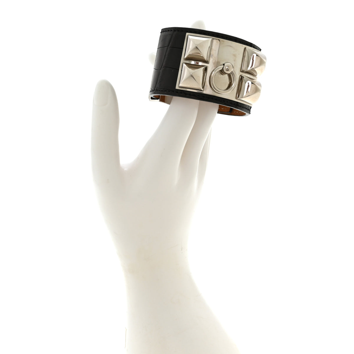 Hermes Matte Alligator Collier De Chien CDC Bracelet S Black 2 of 5