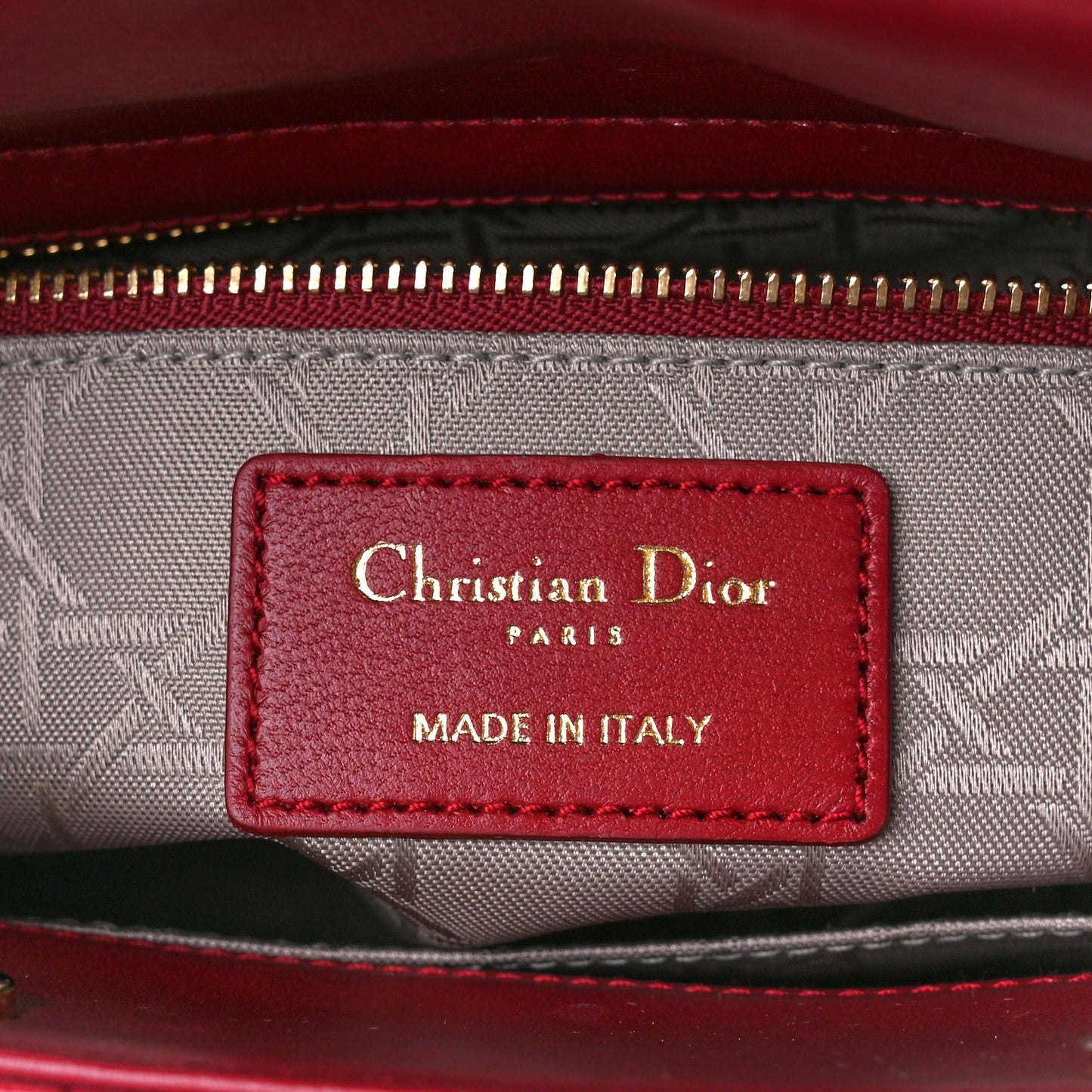 Lambskin Cannage Small Lucky Badges My Lady Dior Red