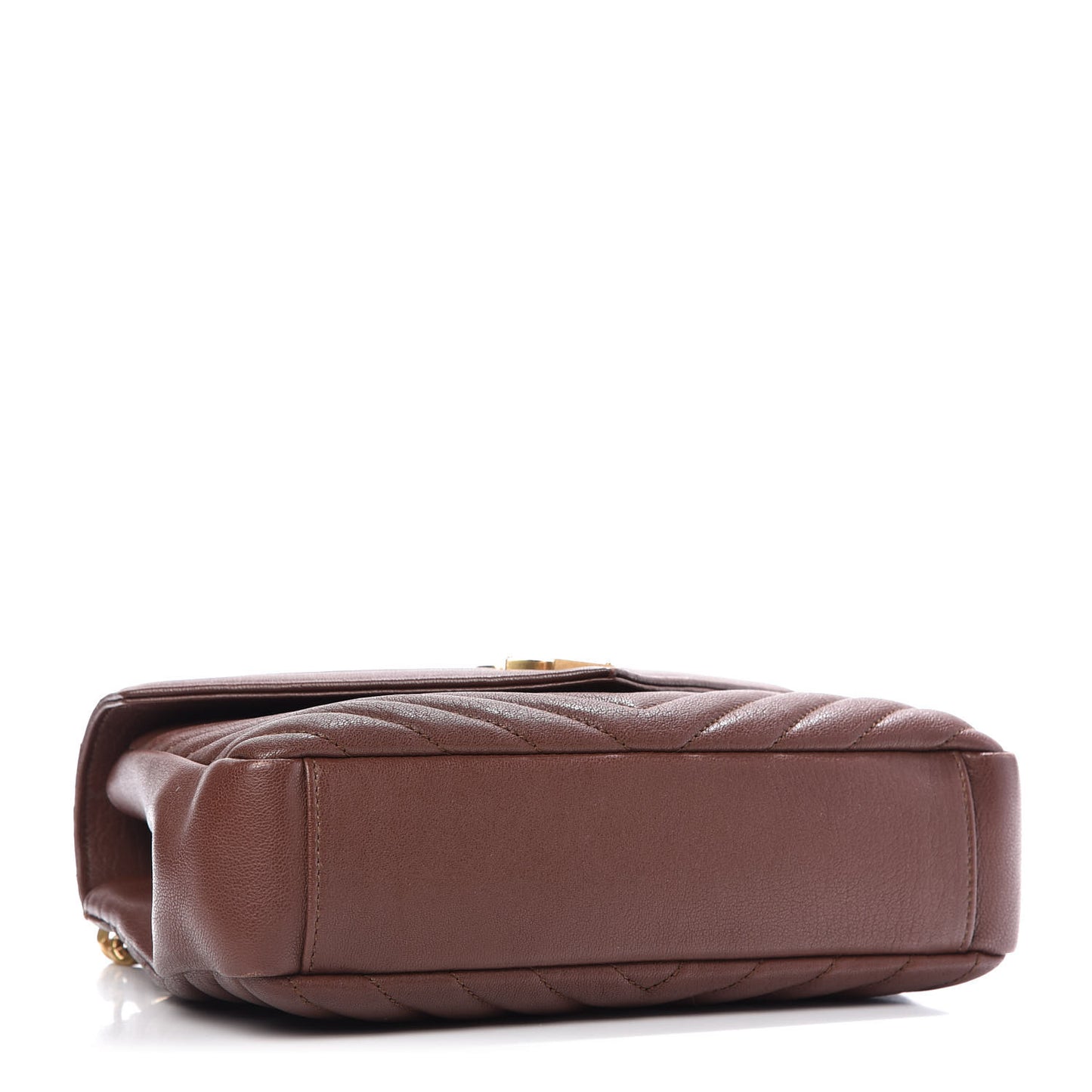 Lambskin Matelasse Chevron Monogram Medium College Bag Old Brandy