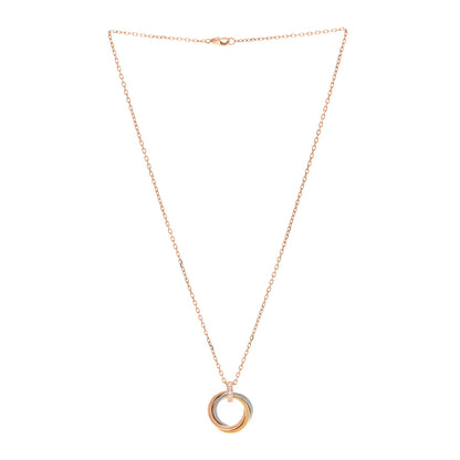 Cartier 18K Pink White Yellow Gold Diamond Trinity Pendant Necklace 2 of 10