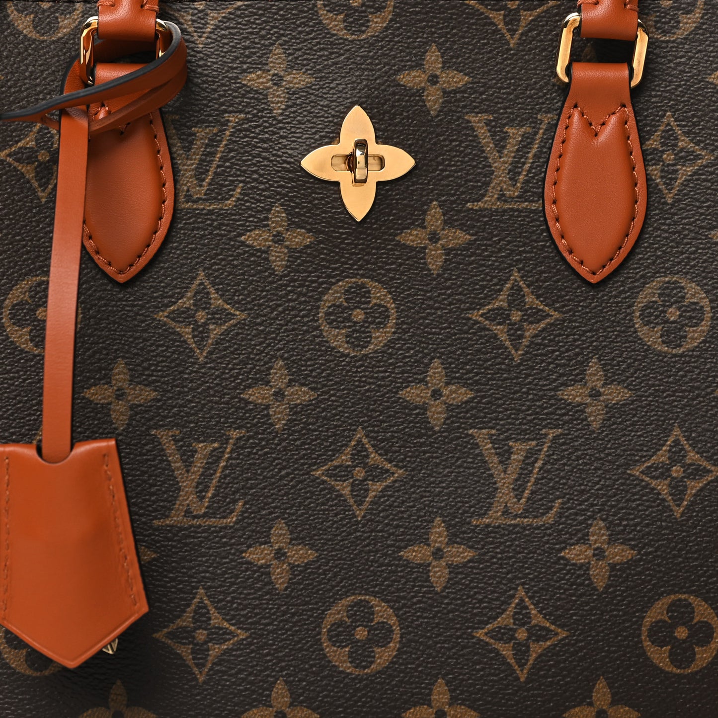 Monogram Flower Tote Caramel