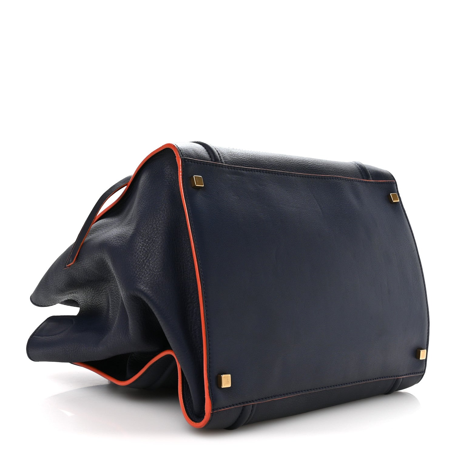 Celine Supple Calfskin Large Phantom Luggage Navy Blue Orange 3 of 10