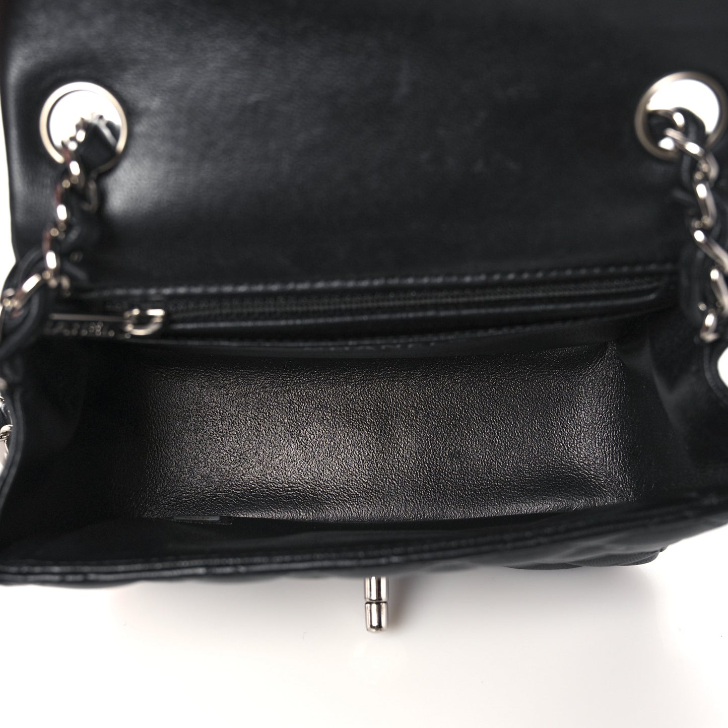 Lambskin Quilted Mini Square Flap Black