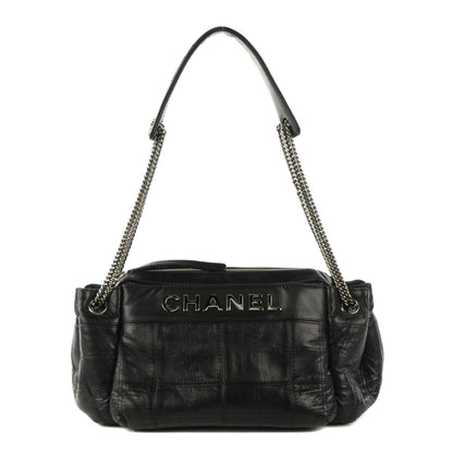 Chanel Lambskin Square Stitched Lax Accordion Hobo Black 1 of 7
