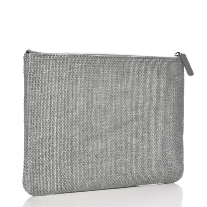 Chanel Canvas Large Deauville Pouch Grey 3 of 7