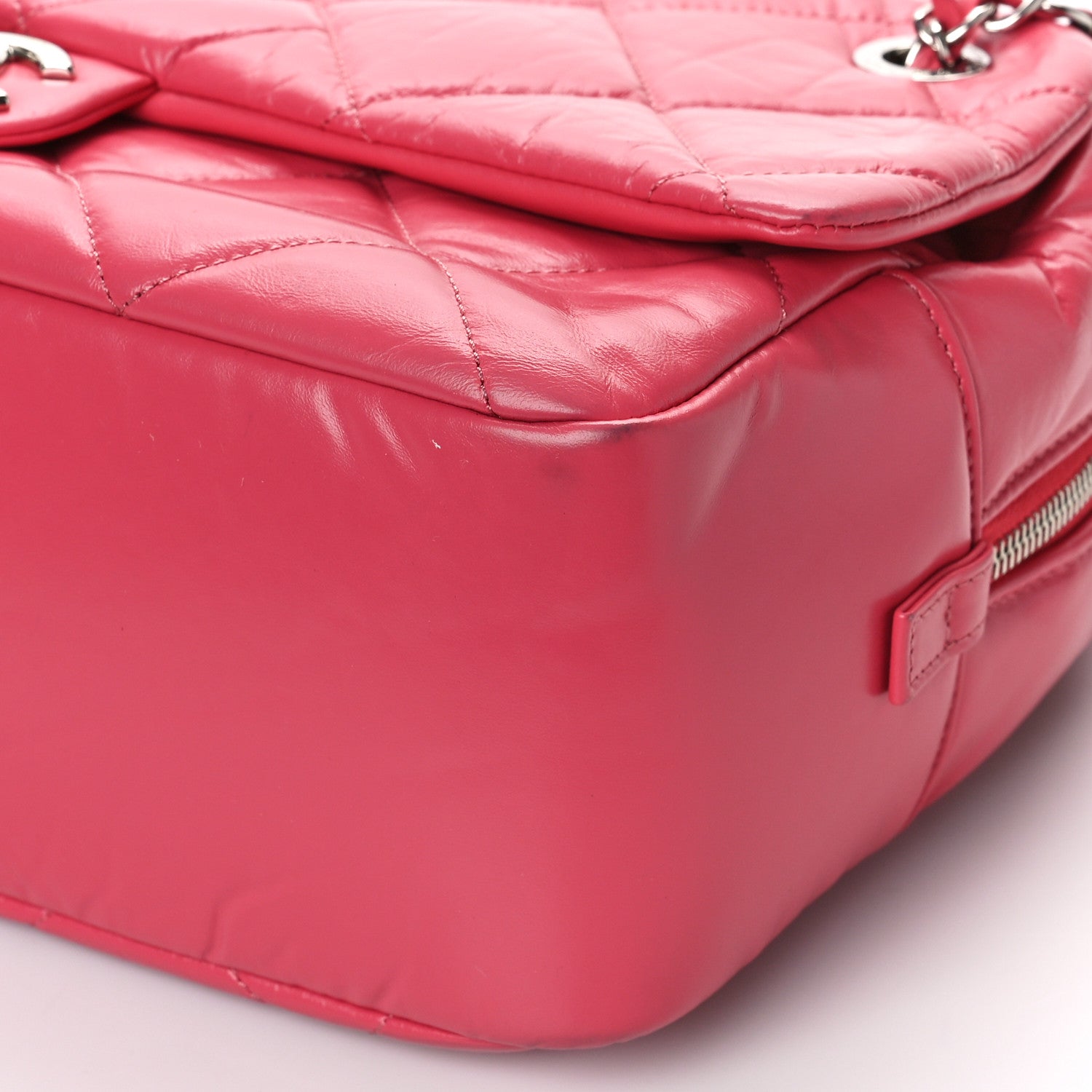 Chanel Aged Calfskin Quilted Small Express Bowling Bag Pink 9 of 9