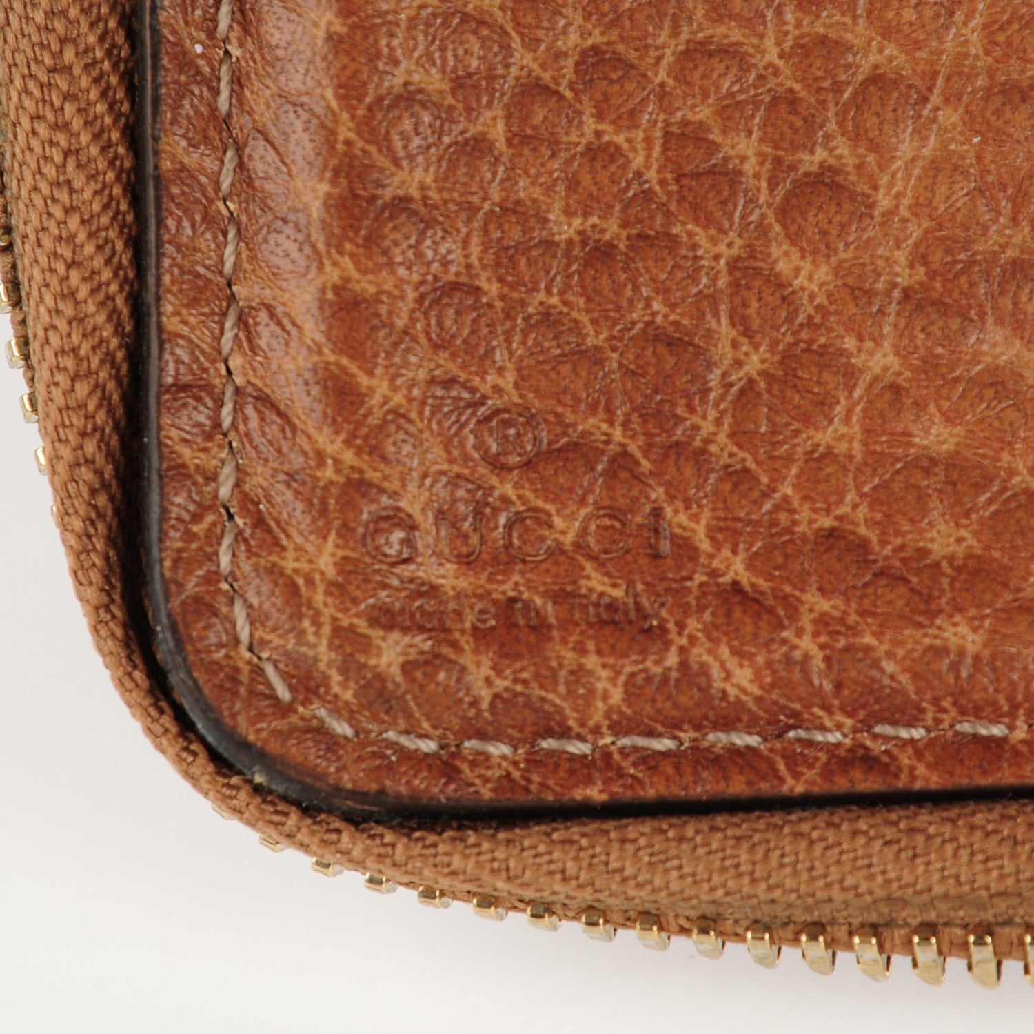 Gucci Guccissima Bamboo Tassel Zip Around Wallet Natural Brown 6 of 7