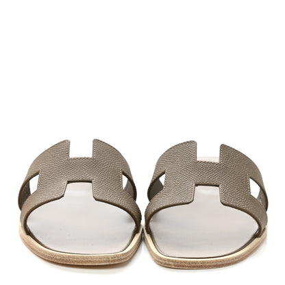 Hermes Epsom Oran Sandals 39 Etoupe 2 of 8