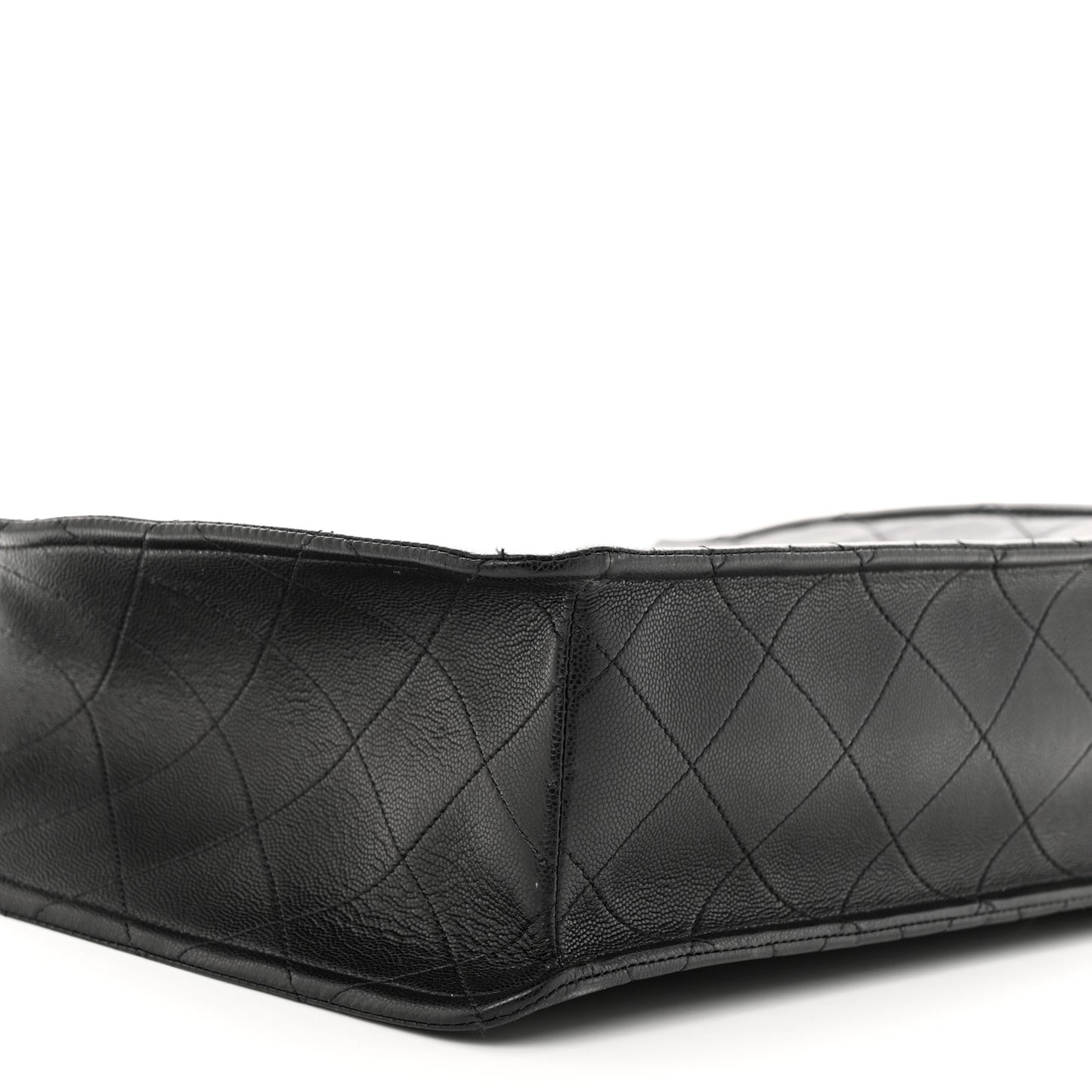 Caviar Quilted Sweet Classic Shopping Tote Black