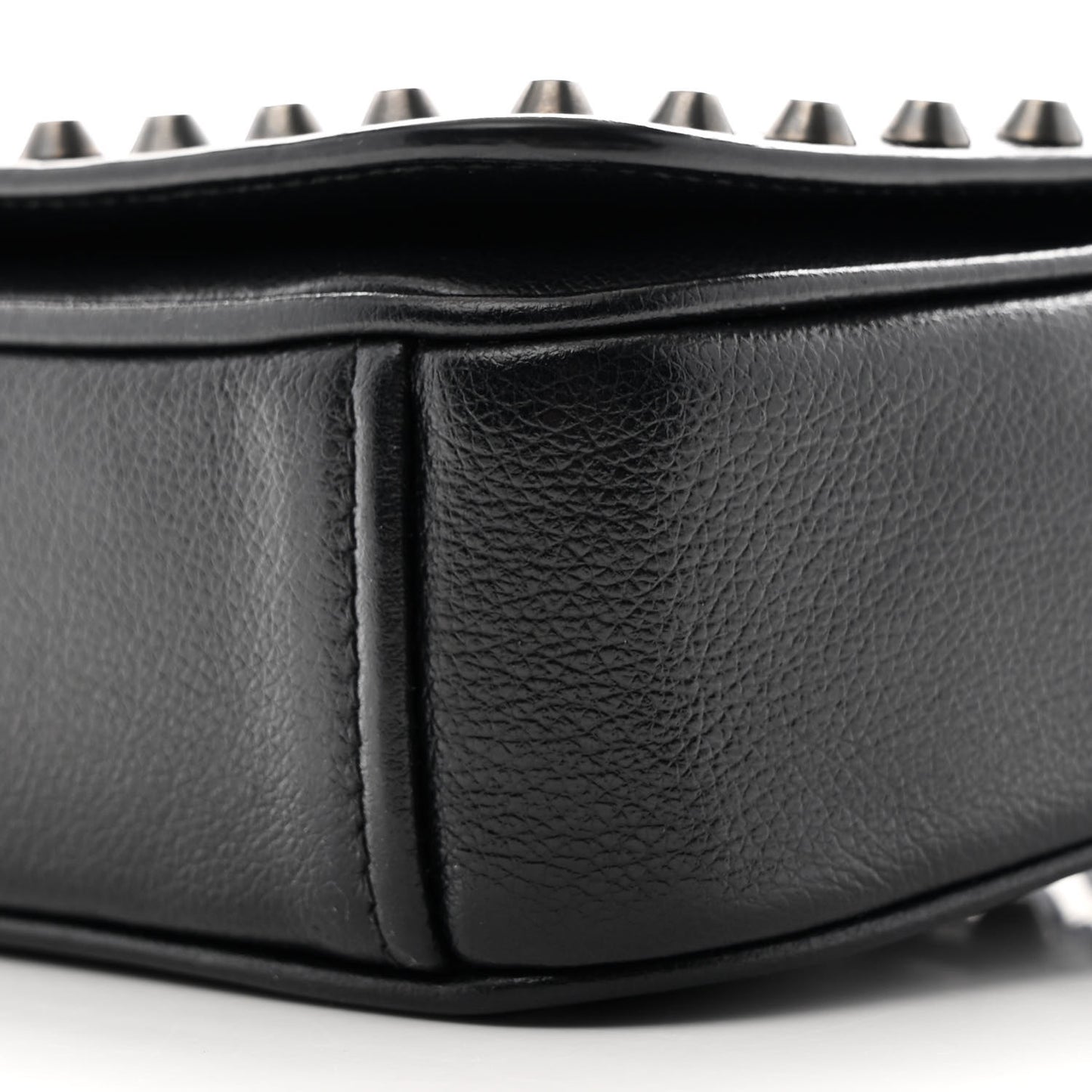 Glace Calfskin Studded Crossbody Black