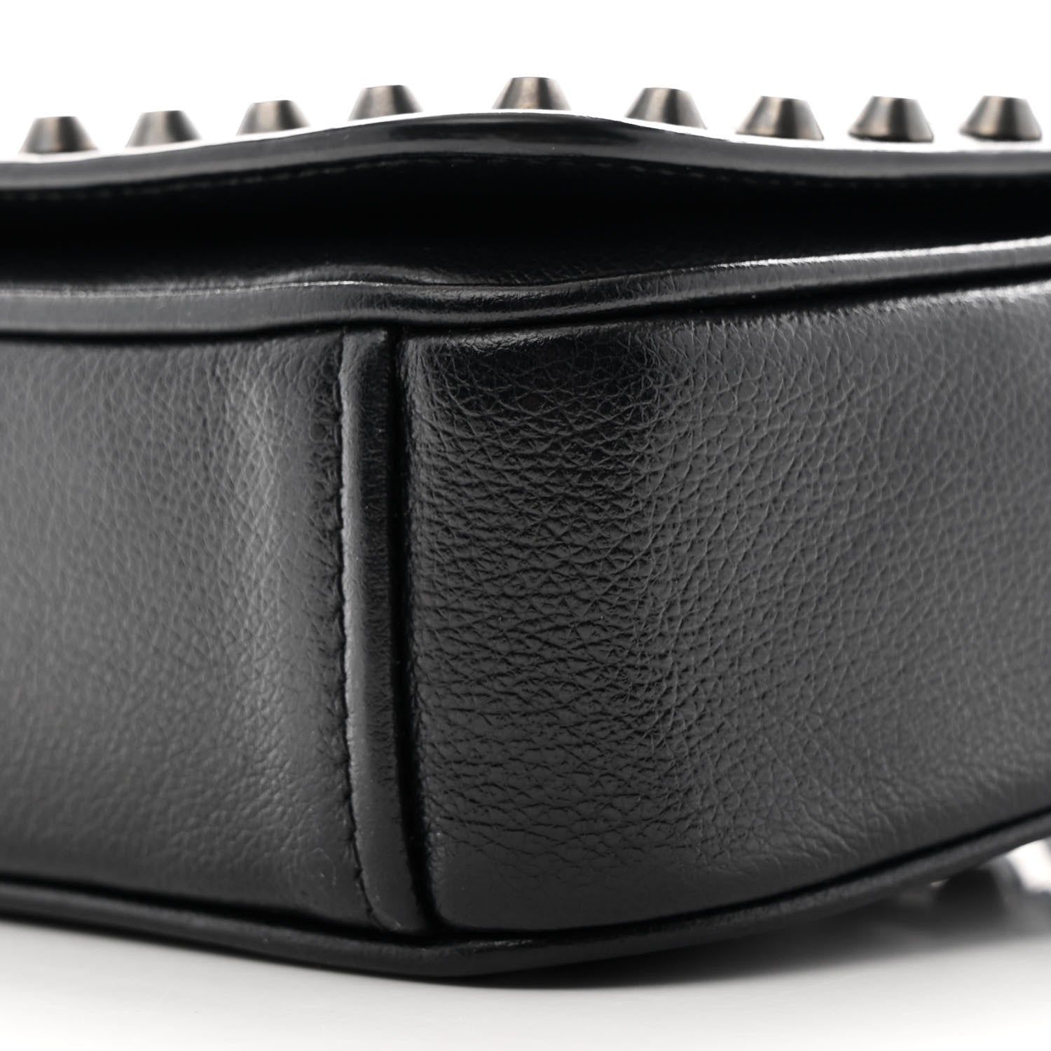 Prada Glace Calfskin Studded Crossbody Black 10 of 10