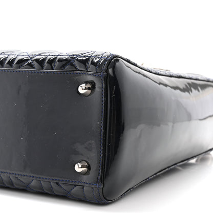 Christian Dior Patent Cannage Large Lady Dior Navy Blue 10 of 10