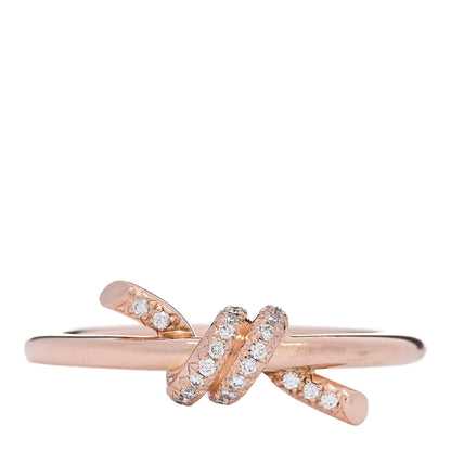 Tiffany 18K Rose Gold Diamond Small Knot Ring 52 6 1 of 4