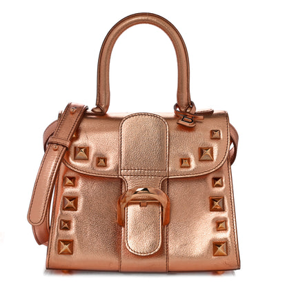 Delvaux Metallic Calfskin Studded Mini Brillant Satchel Copper 1 of 12