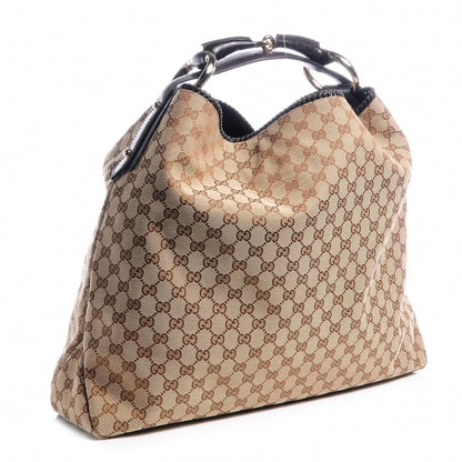 Gucci Monogram Large Horsebit Chain Hobo Brown 3 of 7