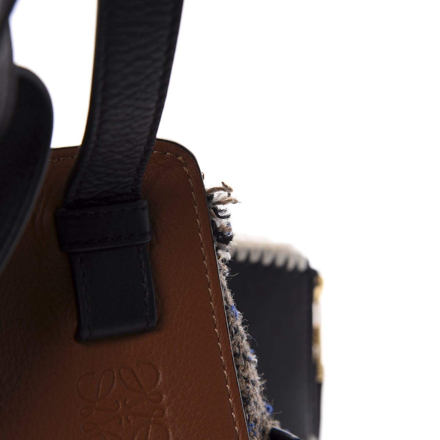 Calfskin Tweed Small Hammock Shoulder Bag Tan Black