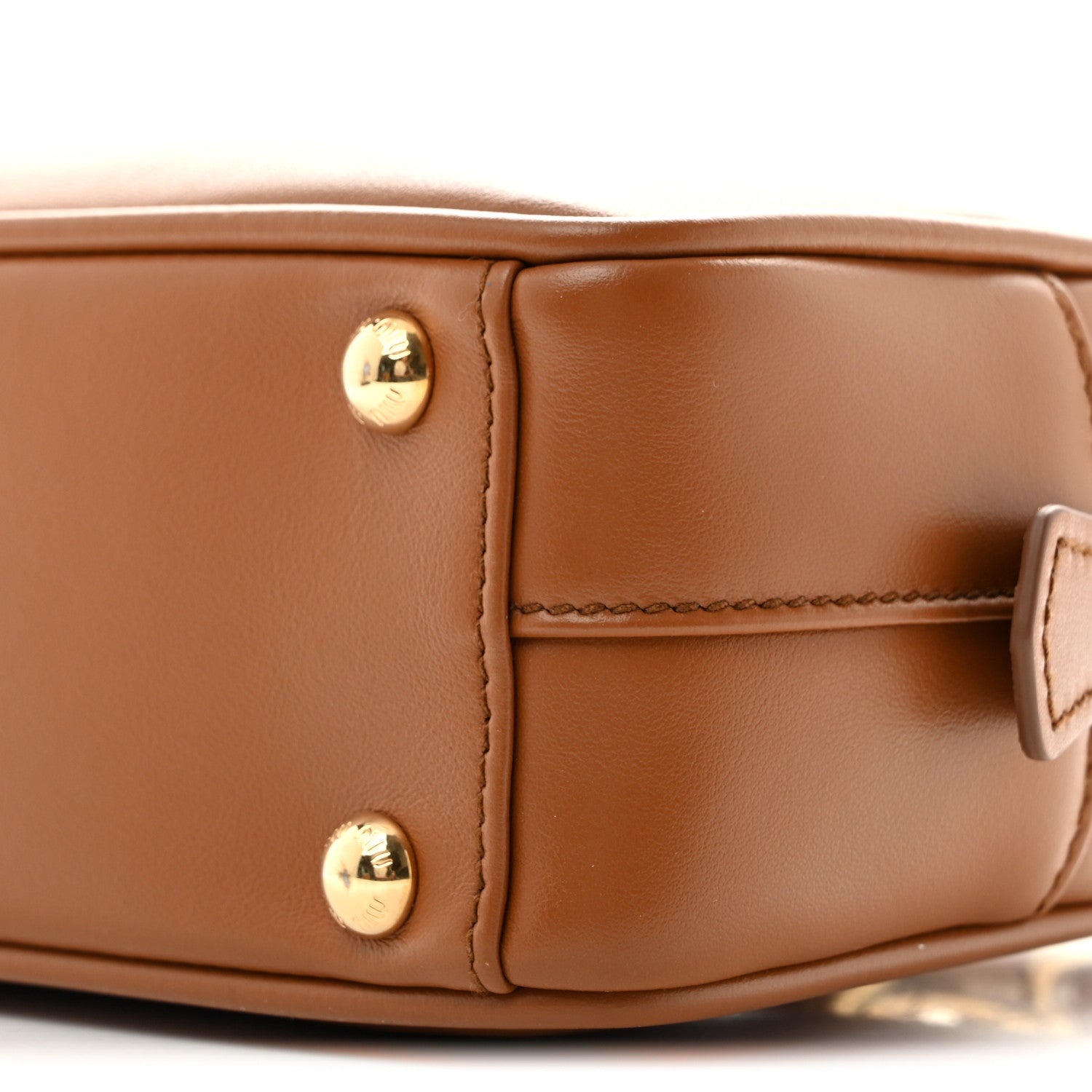 Miu Miu Calfskin Regular Arcadie Top Handle Bag Cognac 8 of 11