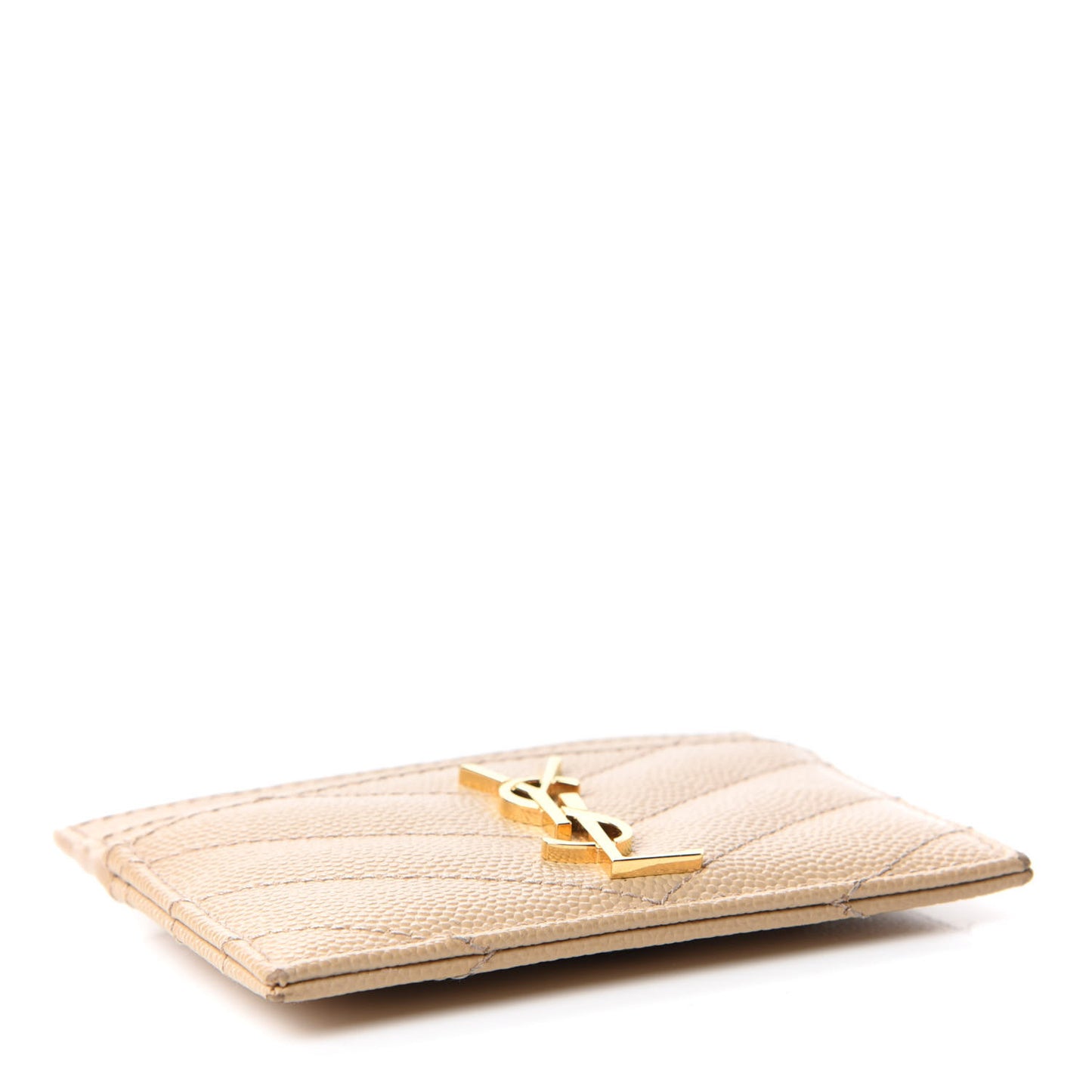 Grain De Poudre Matelasse Chevron Monogram Credit Card Case Nude Powder