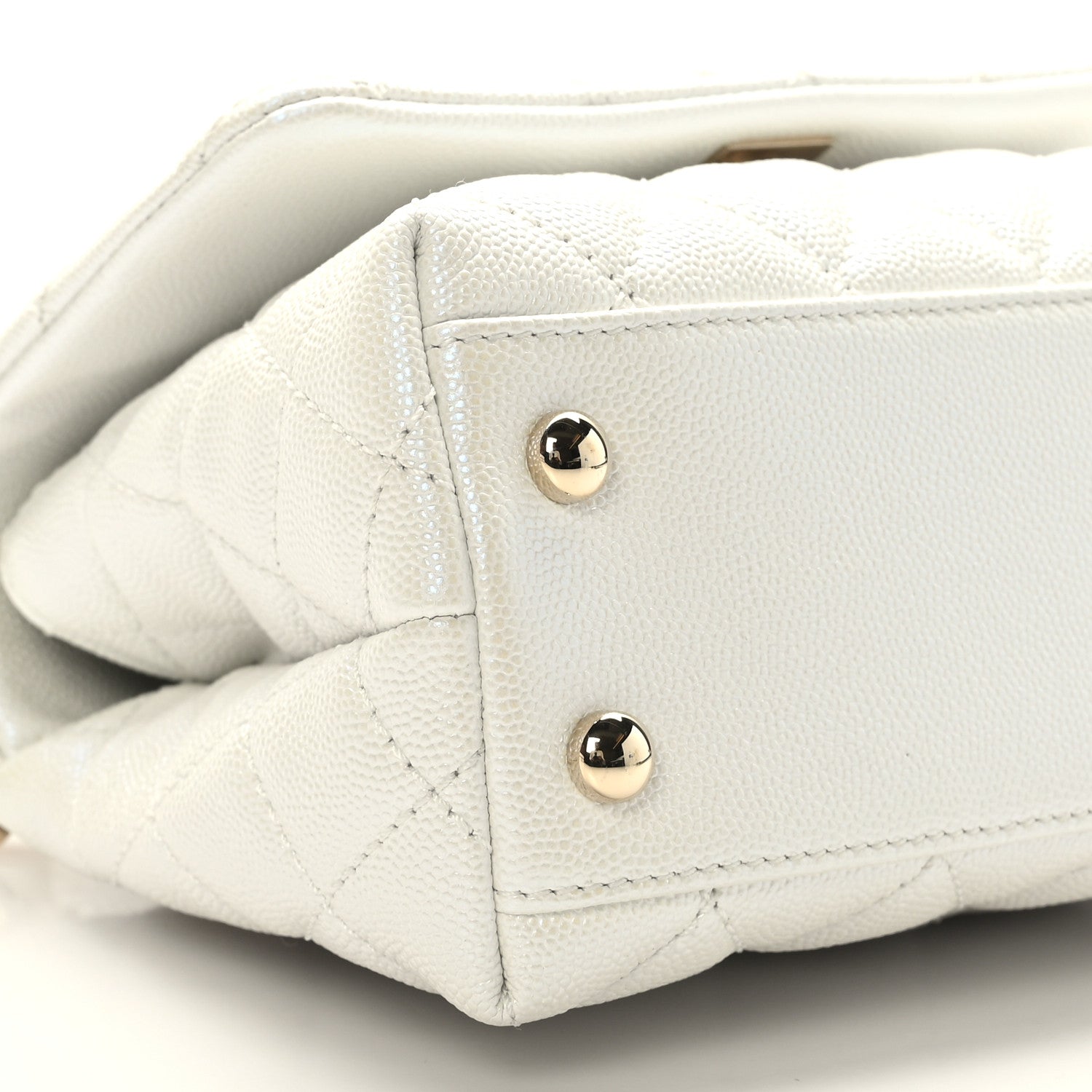 Chanel Iridescent Caviar Quilted Extra Mini Coco Handle Flap White 8 of 9