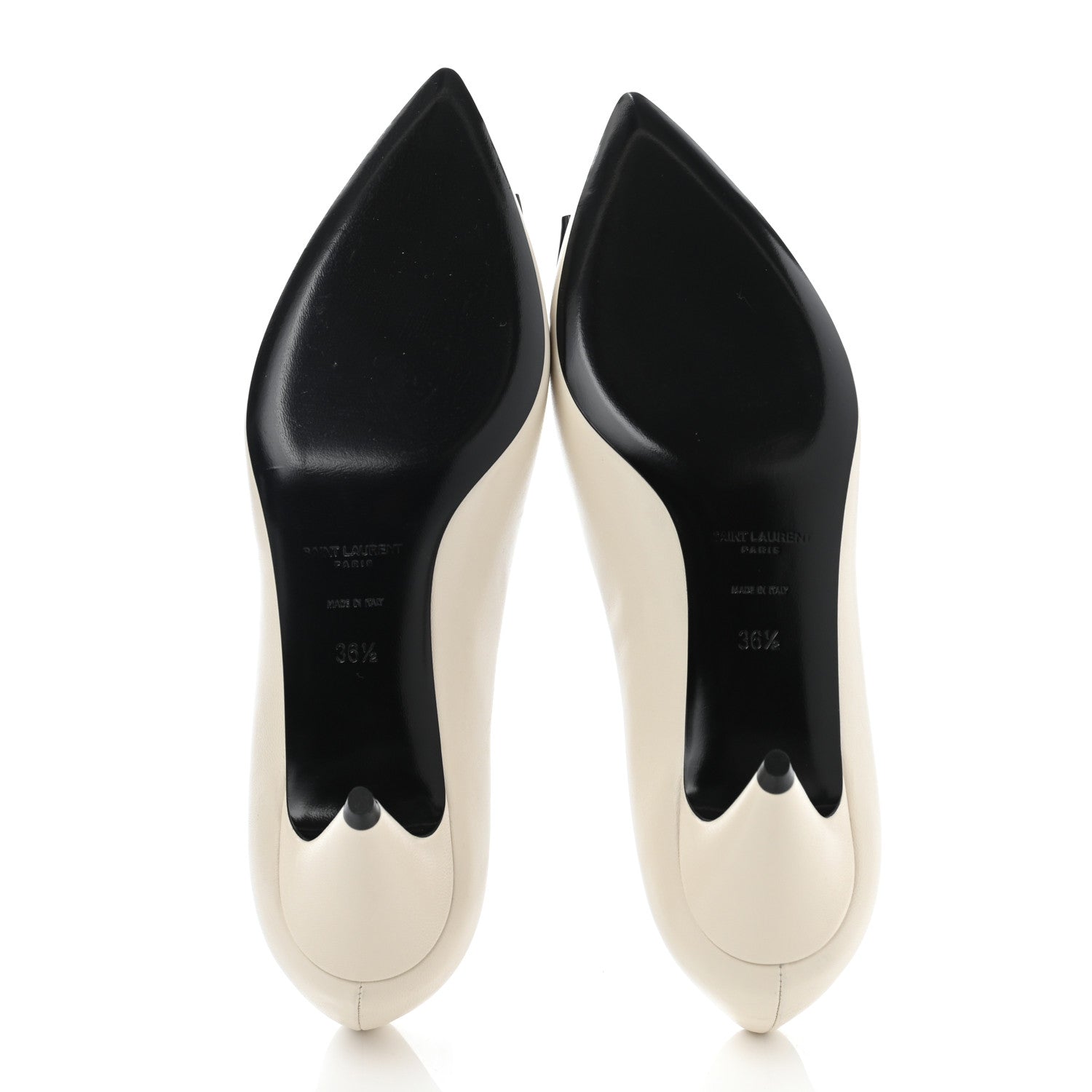 Saint Laurent Calfskin Bow Anais Pumps 36.5 White 5 of 10