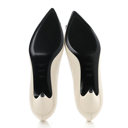 Saint Laurent Calfskin Bow Anais Pumps 36.5 White 5 of 10