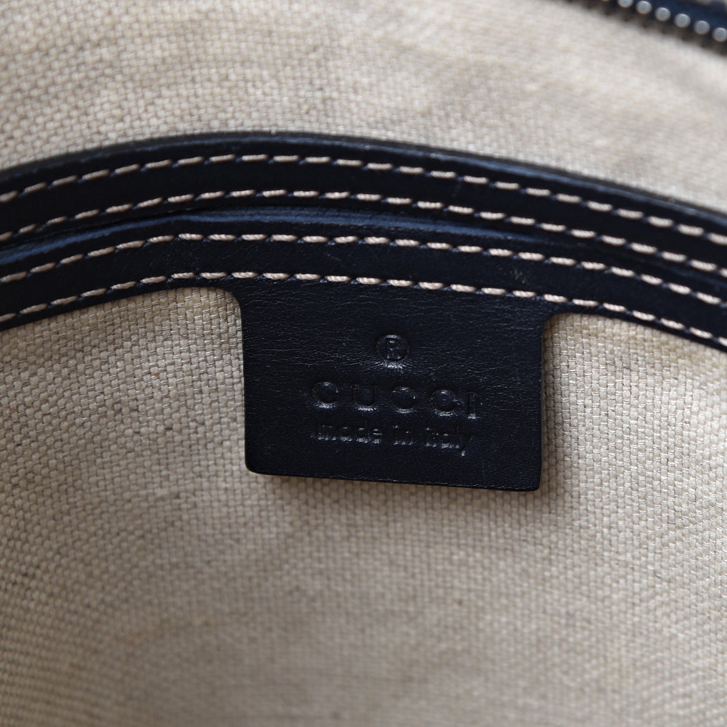 GG Supreme Monogram Small Flat Side Zip Messenger Bag Beige Blue