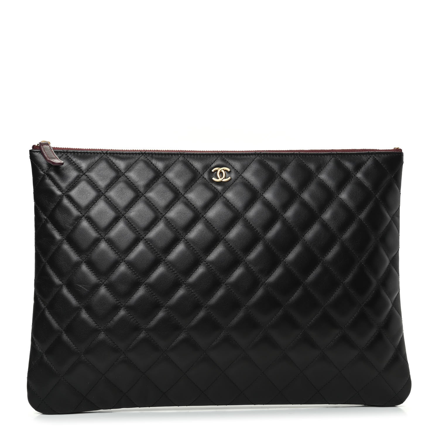 Chanel Lambskin Quilted Large Cosmetic Case Black 1 of 7