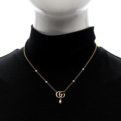 Gucci Pearl Double G Marmont Necklace Gold 2 of 5