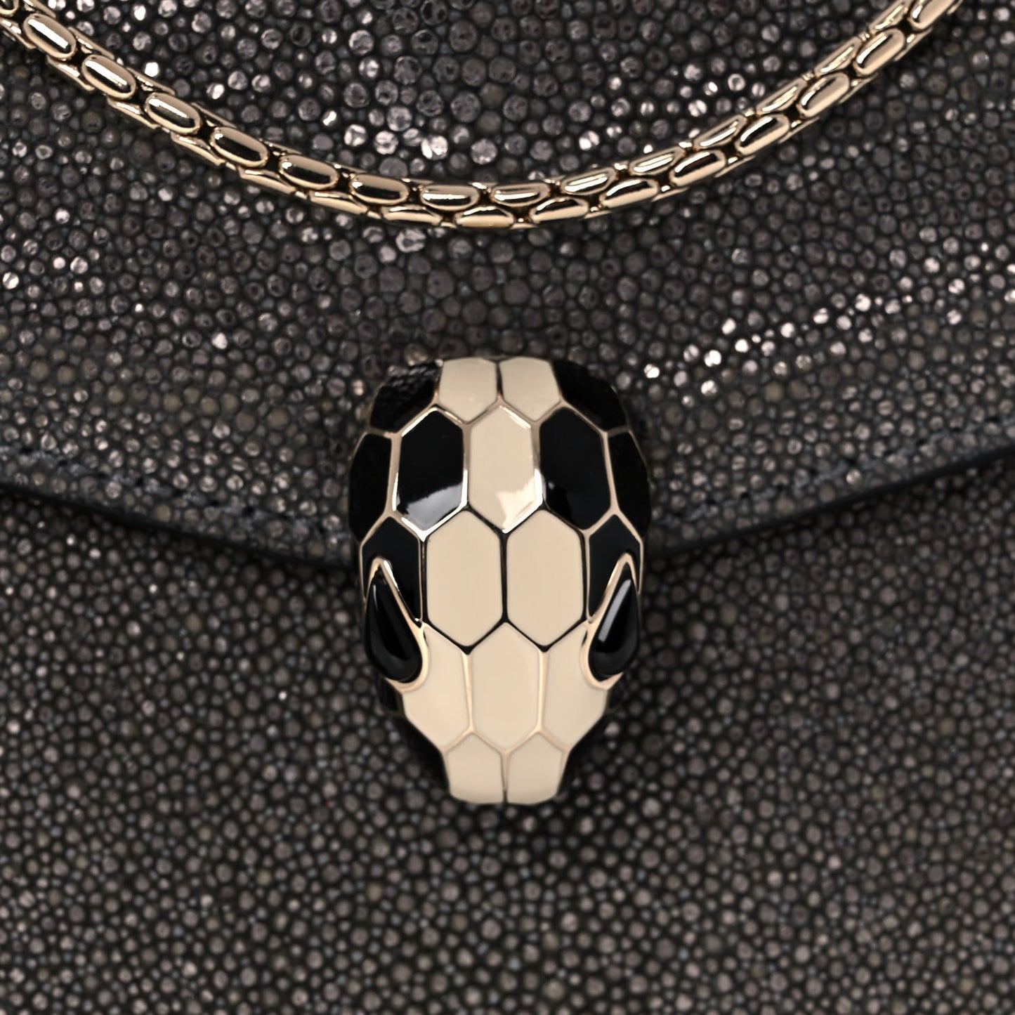 Stingray Patent Serpenti Forever Crossbody Grey