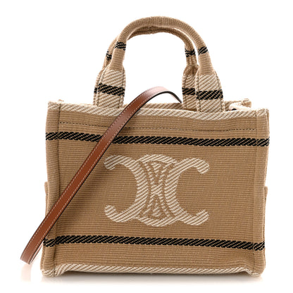 Celine Canvas Calfskin Small Cabas Thais Beige Black White 1 of 9