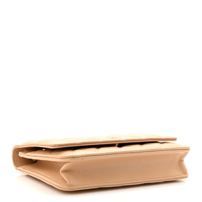 Chanel Caviar Quilted Wallet on Chain WOC Beige 4 of 12