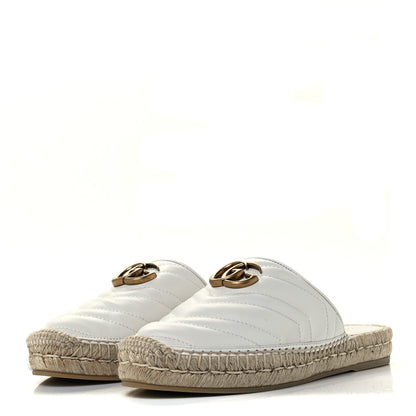 Gucci Nappa Matelasse GG Marmont Espadrille Slippers 38.5 Great White 2 of 13