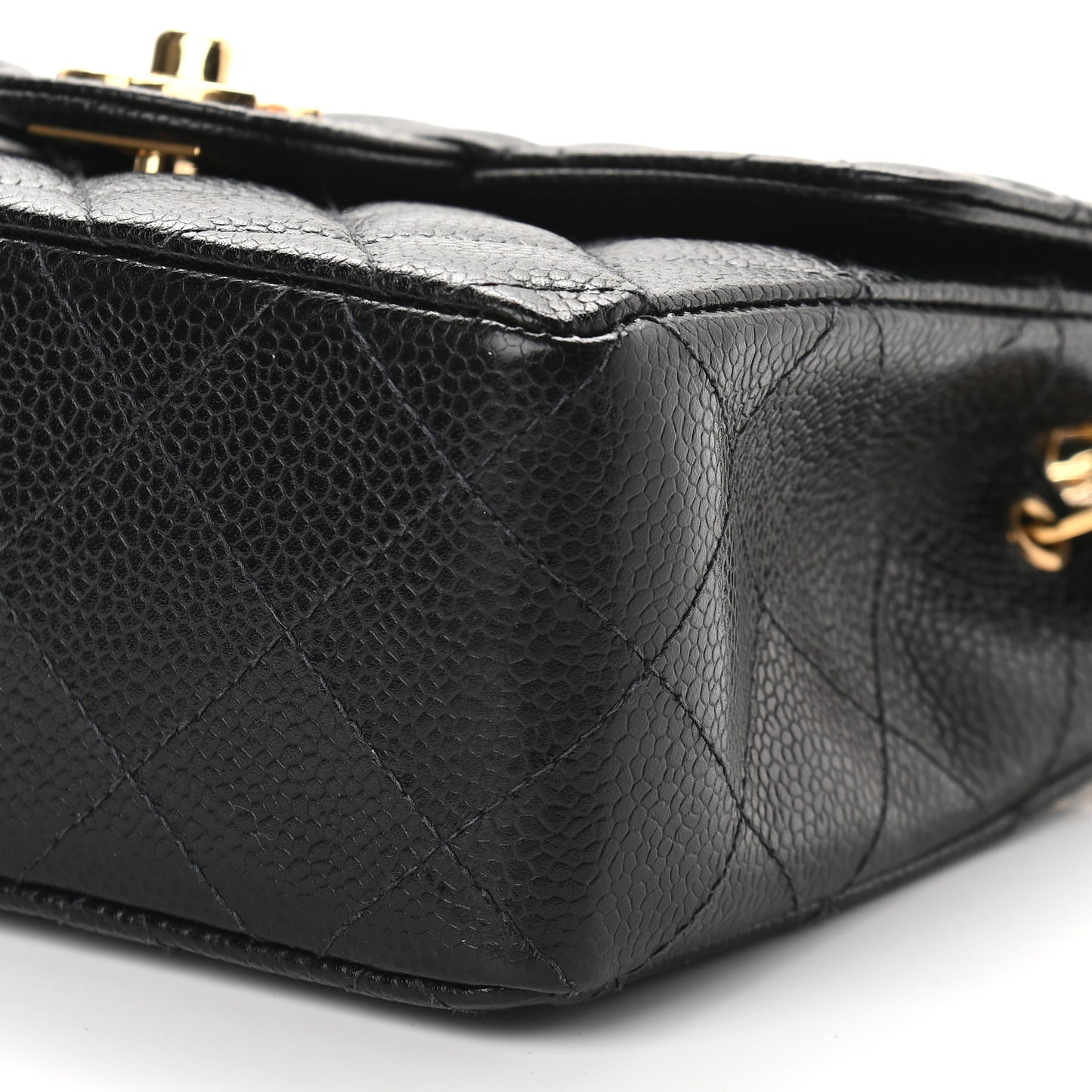 Caviar Quilted Mini Square Flap Black