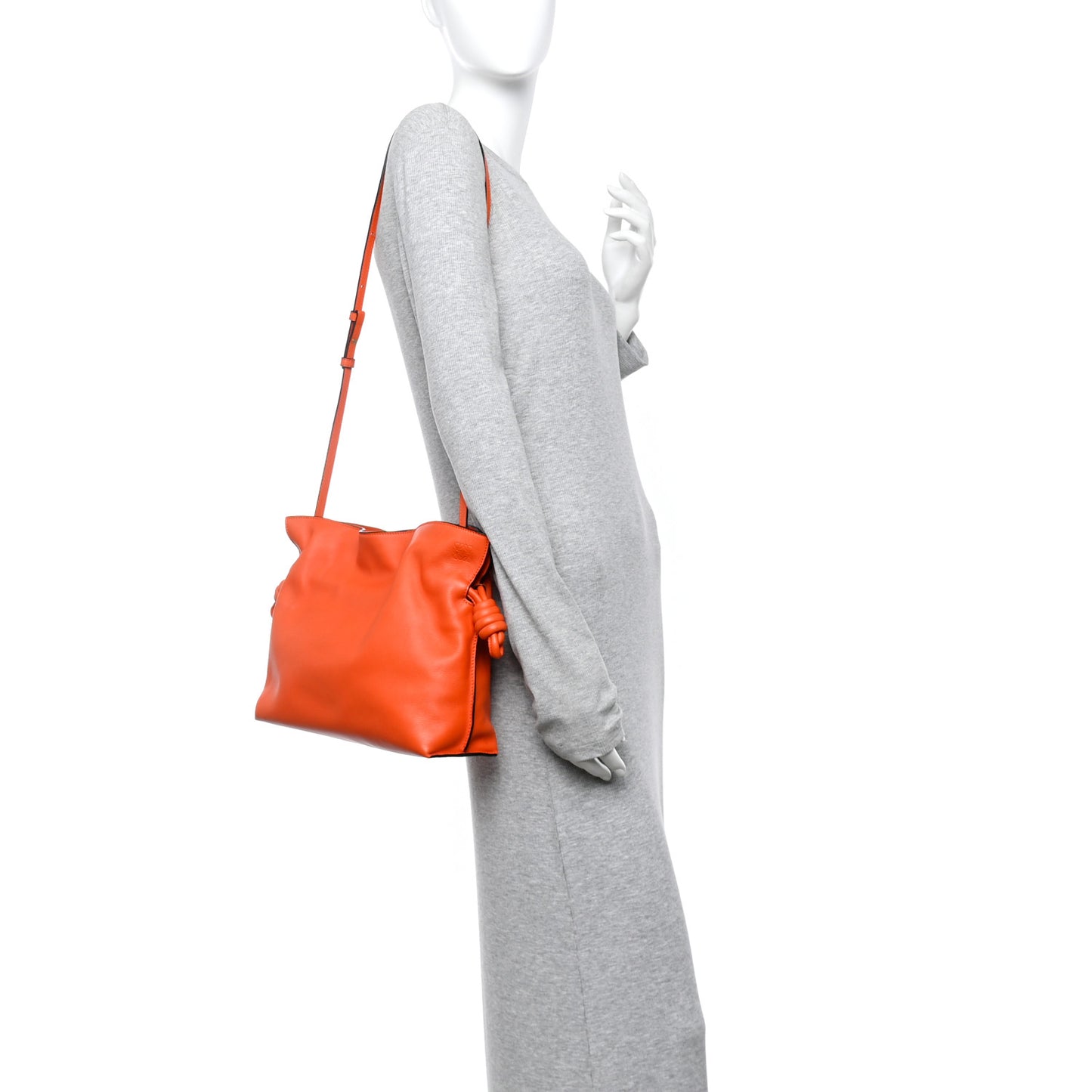 Nappa Medium Flamenco Knot Bag Orange