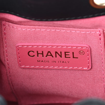 Chanel Lambskin Calfskin Quilted Strass Mania Mini Drawstring Bucket Bag Black 6 of 9