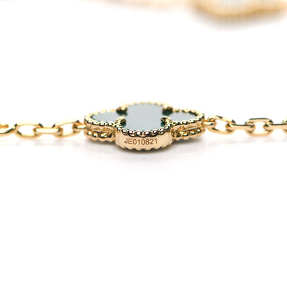 Van Cleef & Arpels 18K Yellow Gold Malachite 20 Motifs Vintage Alhambra Necklace 6 of 7