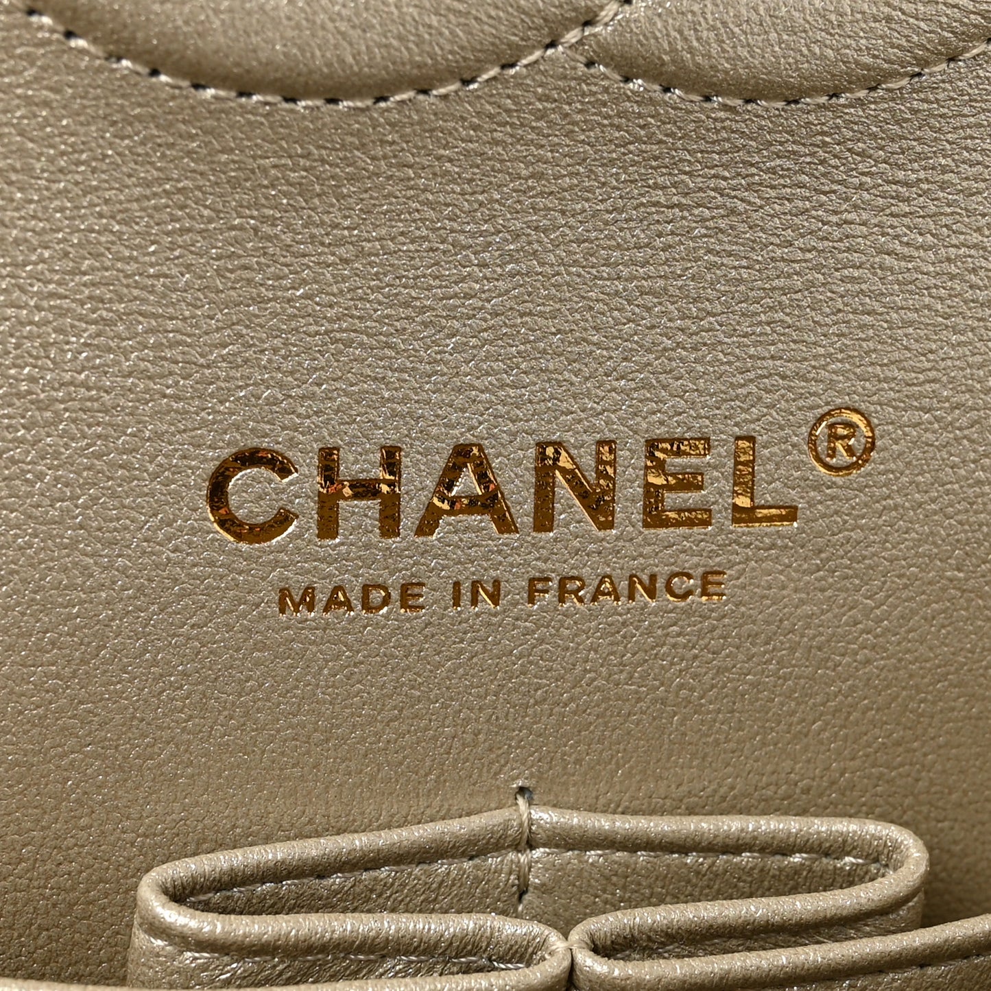 Metallic Lambskin Quilted Medium Double Flap Gold